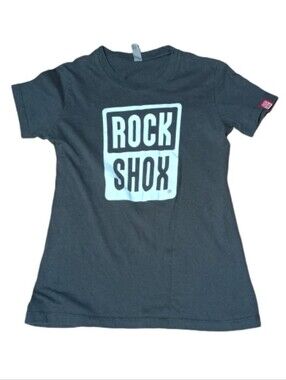 Next Level Apparel Black Tee with Light Blue RockShox Logo
